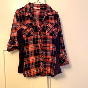 3/4 sleeve cotton flannel